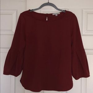 3/4 sleeve maroon top
